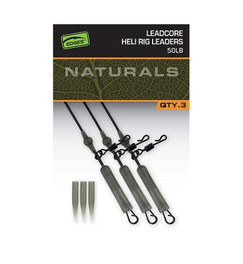 Fox - EDGES™ Naturals Leadcore Heli Rig Leaders - Ólombetétes Helikopter Szerelék - (CAC853)