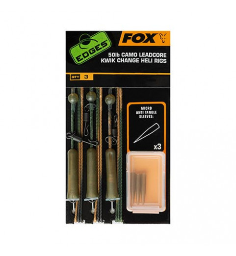 Fox - EDGES™ Camo Leadcore Kwik Change Heli Rigs 50lb