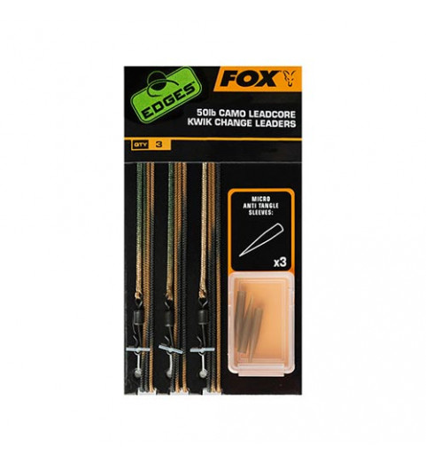 Fox - Edges 50lb Camo Leadcore Kwik Change Leaders - Előkötött Leadcore - (CAC756)