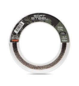 Fox - Soft Steel Fleck Camo Leader - 35lb (15.9kg) 0.50mm x 100m - Monofil Előkezsinór - (CML204)