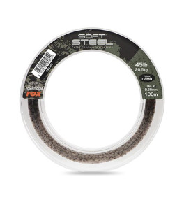 Fox - Soft Steel Fleck Camo Leader - 45lb (20.5kg) 0.60mm x 100m - Monofil Előkezsinór - (CML205)