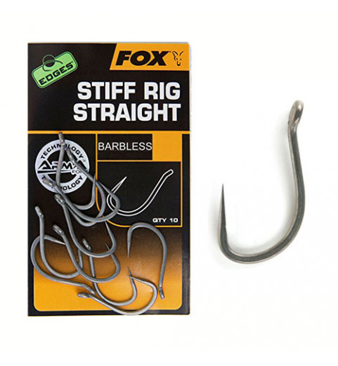Fox - Edges Arma - Stiff Rig Straight - Szakáll nélküli Horog