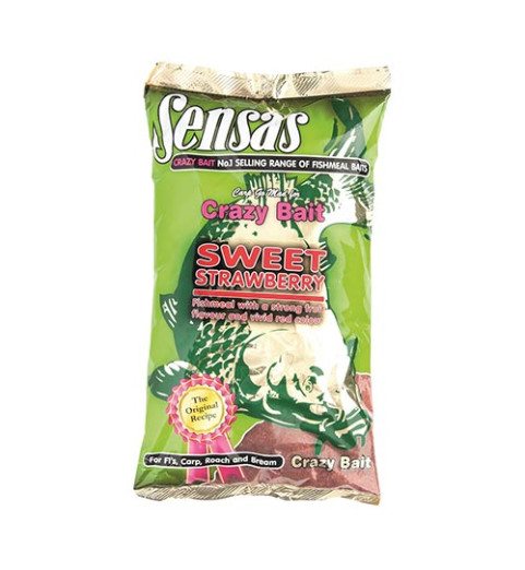 Sensas - CRAZY BAIT - Édes Eper 1kg - Etetőanyag - (71741)